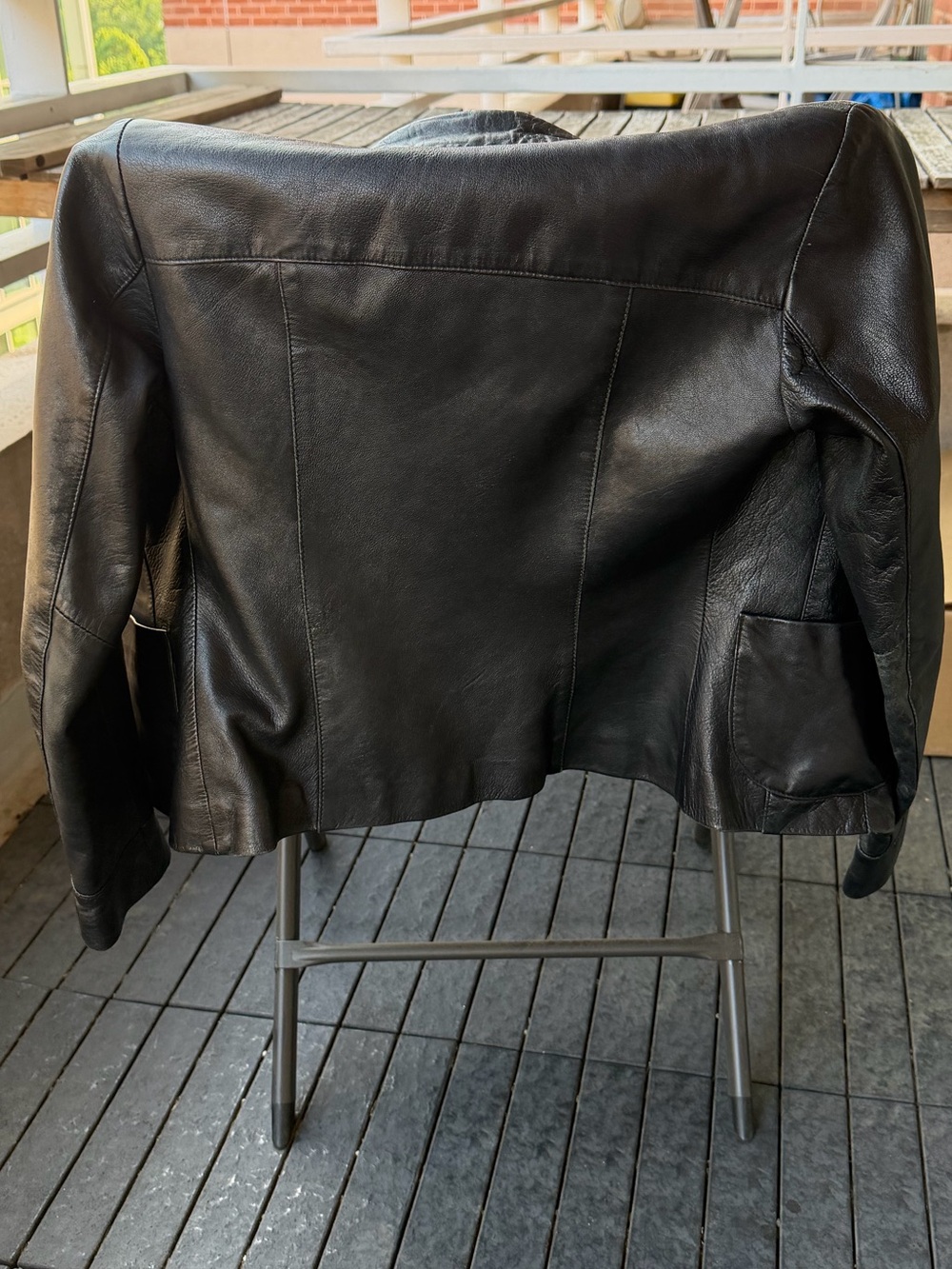 Canali Vintage Black Leather Jacket - Picture 2 of 7